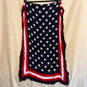 Joan Rivers Scarf 48” x 72” Red White Blue Patriotic Star Design
